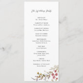 Herfst Floral Modern Wildflowers Wedding Programmakaart (Achterkant)
