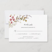 Herfst Floral Modern Wildflowers Wedding RSVP Kaartje (Voorkant)