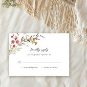 Herfst Floral Modern Wildflowers Wedding RSVP Kaartje