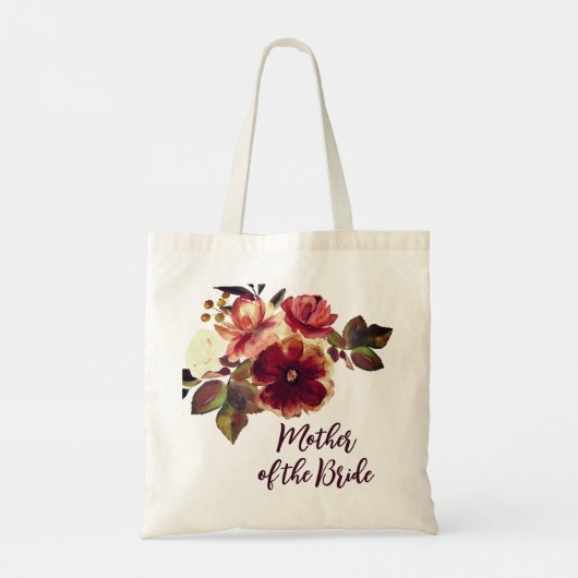 Herfst Floral Moeder van de bruidbruidsgift Tote Bag (Achterkant)
