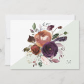 Herfst Floral Monogram Note Kaart (Voorkant)