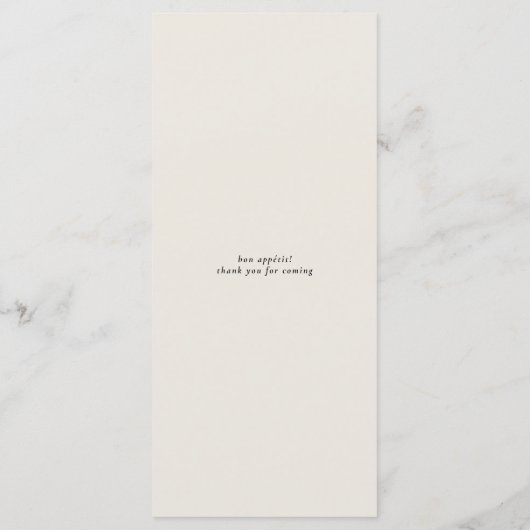 Herfst Floral Monogram Weddenschap Waterverf Ivory Menu (Achterkant)