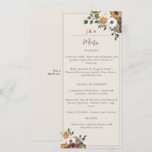 Herfst Floral Monogram Weddenschap Waterverf Ivory