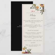 Herfst Floral Monogram Wedding Waterverf Black