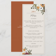 Herfst Floral Monogram Wedding Waterverf Terracott