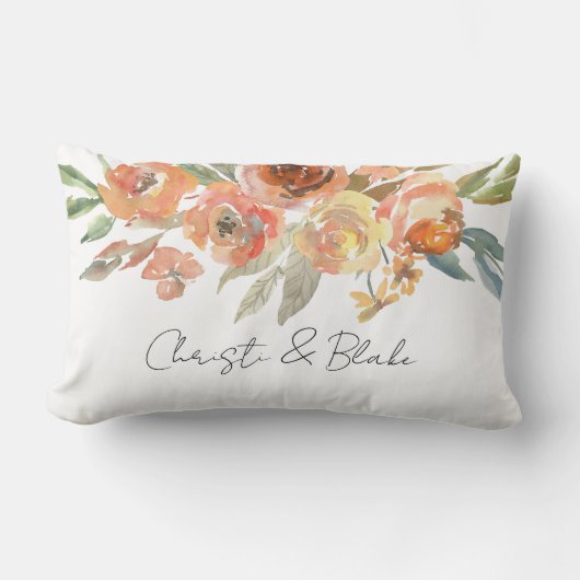 Herfst Floral NAAM & NAAM Sierkussen Passen getrou Kussen (Voorkant)