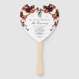 Herfst Floral Navy Terracotta Cream Burgundy Paars Handwaaier