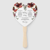 Herfst Floral Navy Terracotta Cream Burgundy Paars Handwaaier (Achterkant)