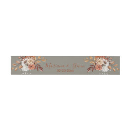 Herfst Floral op Grey Invitation Belly Band Uitnodigingen Wikkel