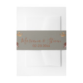 Herfst Floral op Grey Invitation Belly Band Uitnodigingen Wikkel (Voorkant Voorbeeld)