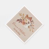 Herfst Floral op Taupe Wedding Napkins Servet (Hoek)