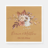 Herfst Floral over gouden bruiloft Napkins Servet (Voorkant)