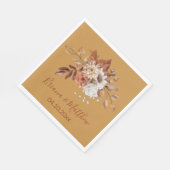 Herfst Floral over gouden bruiloft Napkins Servet (Hoek)