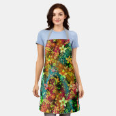 Herfst Floral Pattern - Edelweiss Flower Geometric Schort (Gedragen)