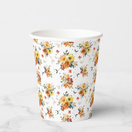 Herfst Floral Pattern Papieren Bekers (Rechts)