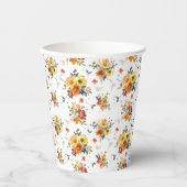 Herfst Floral Pattern Papieren Bekers (Voorkant)