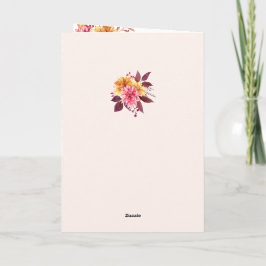 Herfst Floral Persoonlijke foto Birthday Kaart (Achterkant)