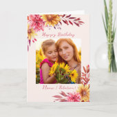 Herfst Floral Persoonlijke foto Birthday Kaart (Voorkant)
