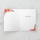 Herfst Floral Persoonlijke foto Birthday Kaart (Binnen)