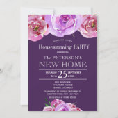 Herfst floral plum blush peonies home kaart (Voorkant)