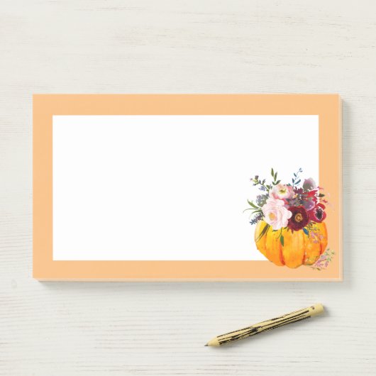 herfst, floral, pomkin post-it notes (Op bureau)