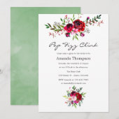 Herfst Floral Pop Fizz Clink Vrijgezellenfeest Kaart (Voorkant / Achterkant)