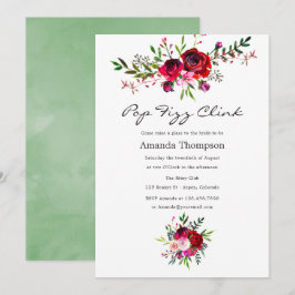 Herfst Floral Pop Fizz Clink Vrijgezellenfeest Kaart