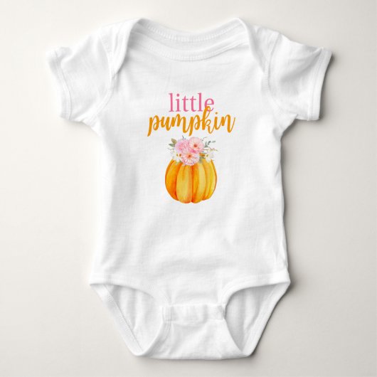 Herfst Floral Pumpkin Baby Girl's 1e verjaardag Romper (Voorkant)