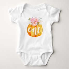 Herfst Floral Pumpkin Baby Girl's 1e verjaardag Romper