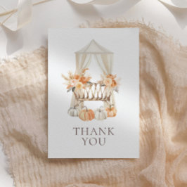 Herfst Floral Pumpkin Baby shower Bedankkaart