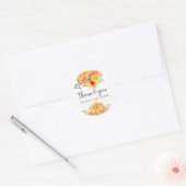 Herfst floral pumpkin baby shower bedankt ronde sticker (Envelop)
