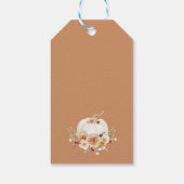 Herfst Floral Pumpkin Baby shower Dank u Label Cadeaulabel (Achterkant)