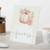 Herfst Floral Pumpkin Baby shower Favorieten Reclamebord Met Voetstuk (Insitu)