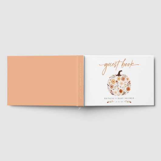 Herfst Floral Pumpkin Baby shower Gastenboek (Volledig)