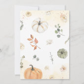 Herfst Floral Pumpkin Baby shower Kaart (Achterkant)