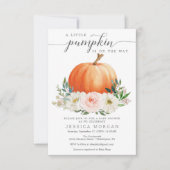 Herfst Floral Pumpkin-Baby shower Kaart (Voorkant)
