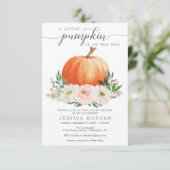 Herfst Floral Pumpkin-Baby shower Kaart (Staand voorkant)