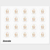 Herfst Floral Pumpkin Baby shower Ronde Sticker (Vel)