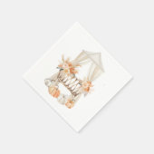 Herfst Floral Pumpkin Baby shower Servet (Hoek)