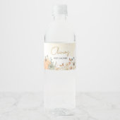 Herfst Floral Pumpkin Baby shower Waterfles Etiket (Voorkant)
