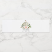 Herfst Floral Pumpkin-Baby shower Waterfles Etiket (Enkel label)