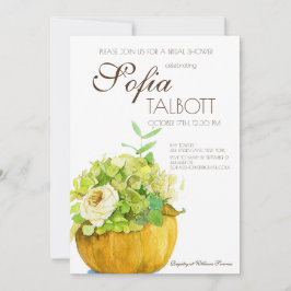 Herfst floral pumpkin bridal doucheuitnodiging kaart