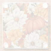 Herfst Floral Pumpkin Glazen Onderzetter (Achterkant)
