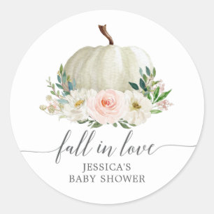 Herfst Floral Pumpkin Herfst in Love Favor Ronde Sticker