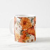 Herfst Floral Pumpkin Koffiemok (Voorkant links)