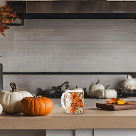 Herfst Floral Pumpkin Koffiemok