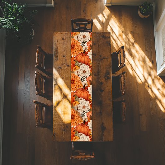 Herfst Floral Pumpkin Korte Tafelloper