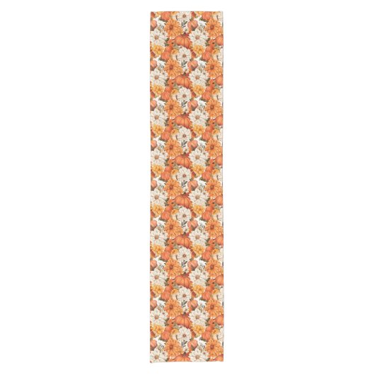 Herfst Floral Pumpkin Korte Tafelloper (Voorkant)