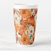 Herfst Floral Pumpkin Latte Mok (Voorkant)