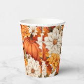 Herfst Floral Pumpkin Papieren Bekers (Rechts)